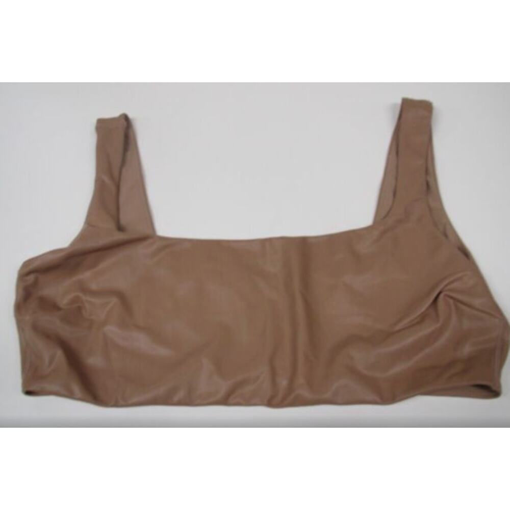 Skim Faux Leather Bralette | Size 4X